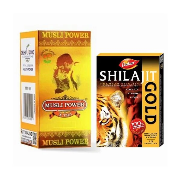 Musli Power 30 Capsules + Dabur Shilajit Gold 20 Capsules Combo Value Pack