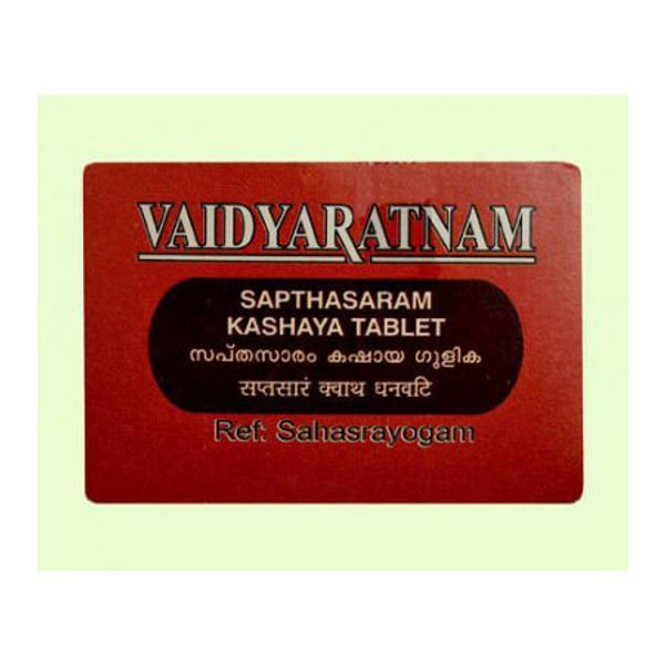 Vaidyaratnam Sapthasaram Kashaya Gulika 100 Tablet