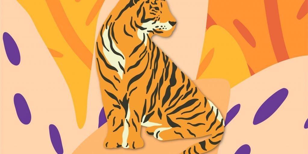 tiger king in jungle with crown