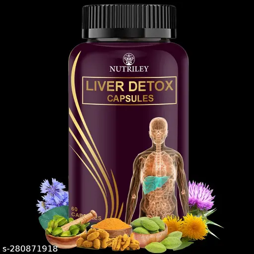 Nutriley Liver Detox Capsules for Liver Cleaning, Capsule for Improve Liver Function, Capsules for Fatty Liver, Capsuler for Repair Liver Damage, Capsules For Liver, Liver Ko Sahi Krne Ke Liye Capsule, Fatty Liver Ke Liye Capsules (60 Capsules)