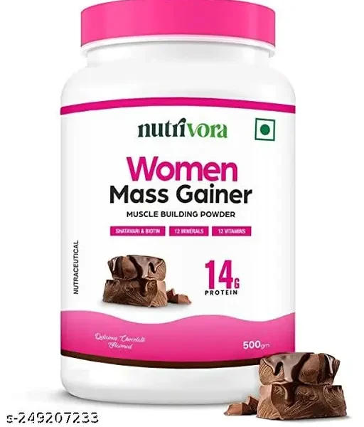 Nutrivora weight gainer for woman to Increase Breast Muscle, Weight Gainer and Mass Gainer Powder for Women 500GM (Chocolate)